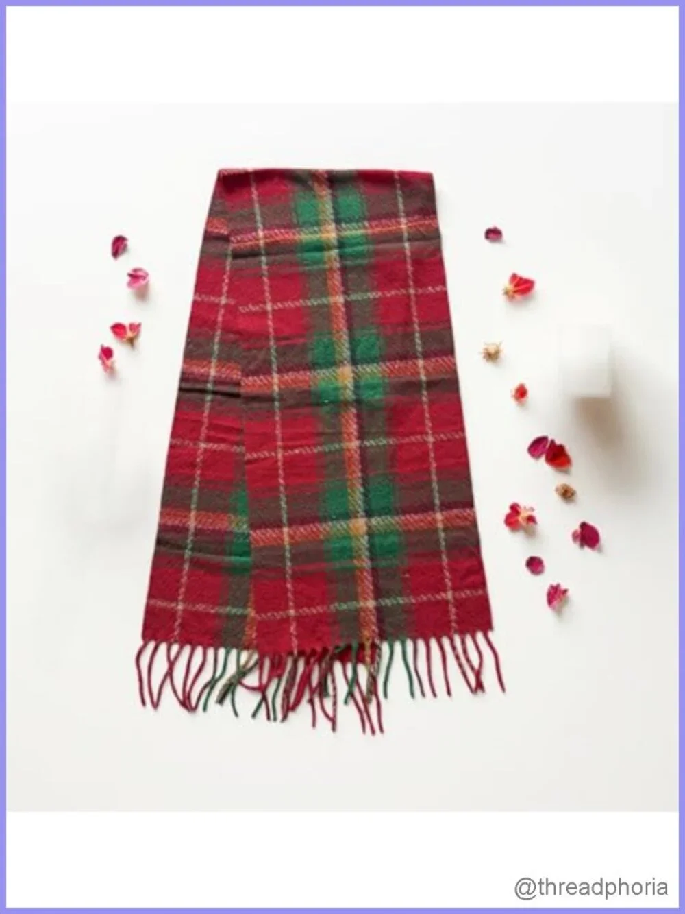 Cashmere-Like Plaid Winter Scarf Shawl Wrap Warm Cozy Long Fringe